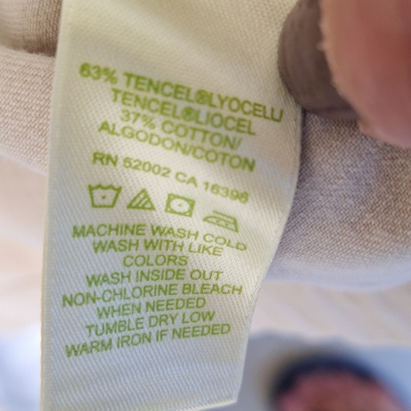 Key Lime Pie Blouse SzL Tencel/Cotton Lavender/Yellow Long Sleeves Button Front - Picture 9 of 13